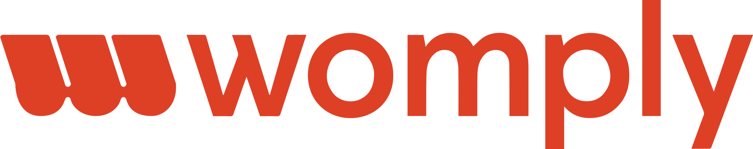 Image of Womply logo in red