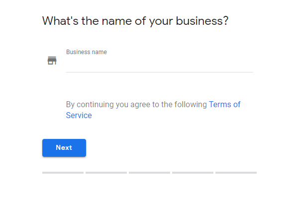 google my business listing login business name search screen