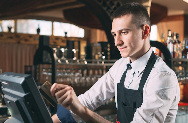 bartender using point of sale system for CCPA compliance
