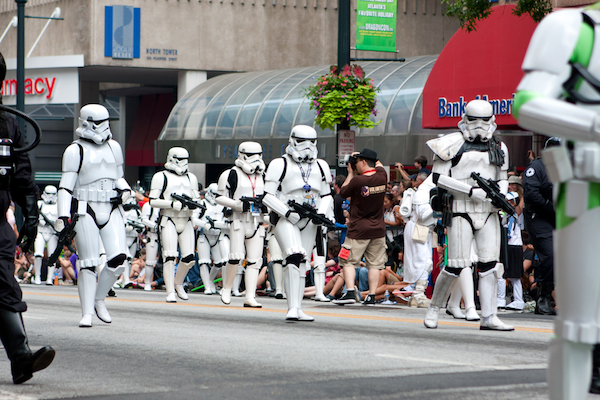 stormtroopers at dragon con parade for local business events