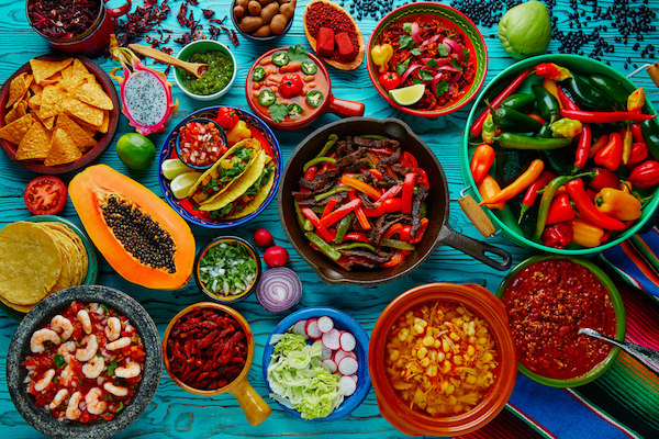 beautiful and colorful Mexican food for online restaurant menu