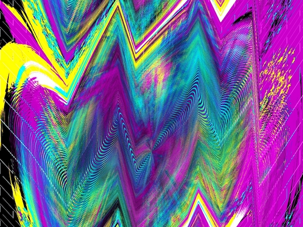 abstract image with clashing pink and green colors