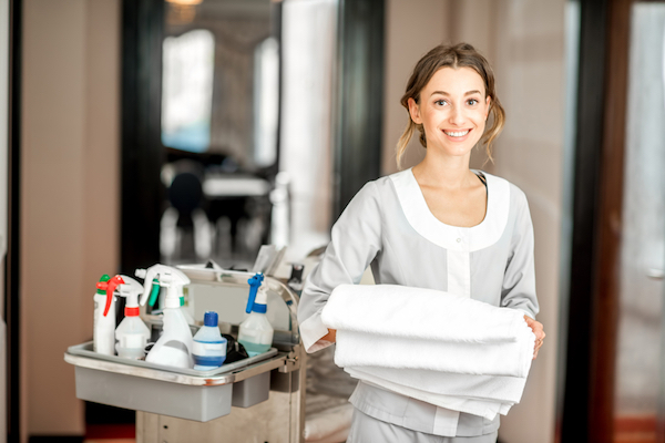 attractive chambermaid for lodging businesses dealing with coronavirus