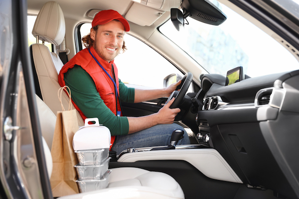 male restaurant delivery driver