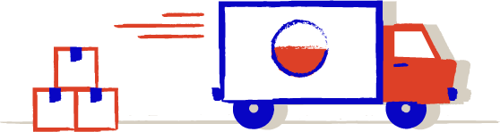 graphic of a truck after delivering boxes